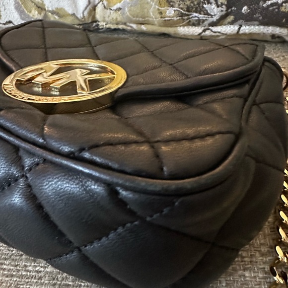 Michael Kors Fulton  Black Quilted Chain Crossbody Bag | Like New Designer Bag - Picture 12 of 16